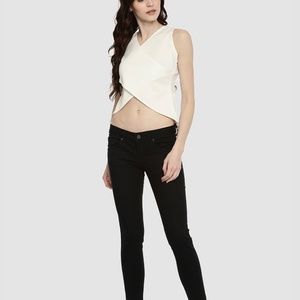 Bold White Crossover Crop Top. NWT